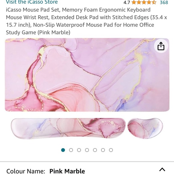 Pink Marble office set and laptop case - Picture 3 of 3